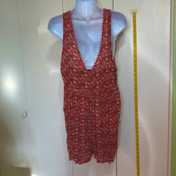 ZARA Trafaluc Rust Floral Flower Romper Skort Dress Small - Picture 8 of 16